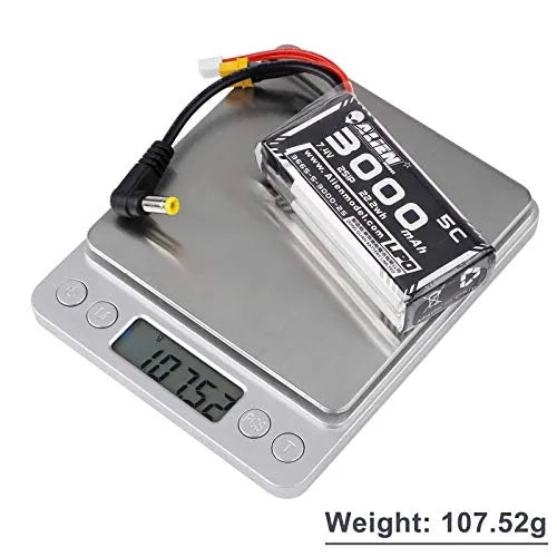 Crazepony 3000mAh 2S 7.4V LiPo Battery with XT30/DC5.5 Plug for Fatshark FPV Goggles, DJI HD Digital Goggles, Skyzone 03O Goggles - Perfect for RC Drones, FPV Racing, and Wireless Video Transmission