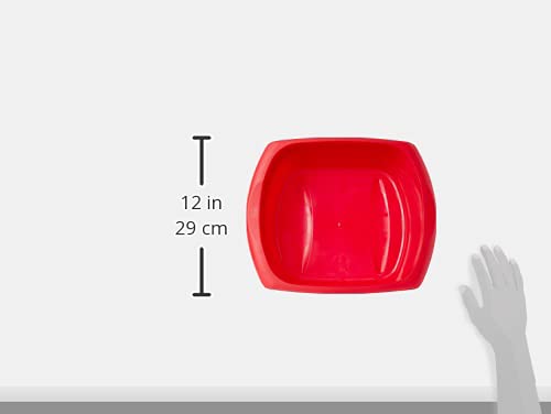 508067 Rectangular Washing Up Bowl - Roasted Red, 9.5 Liter Capacity - Perfect for Kitchen Sink, Dishwashing & Food Prep
