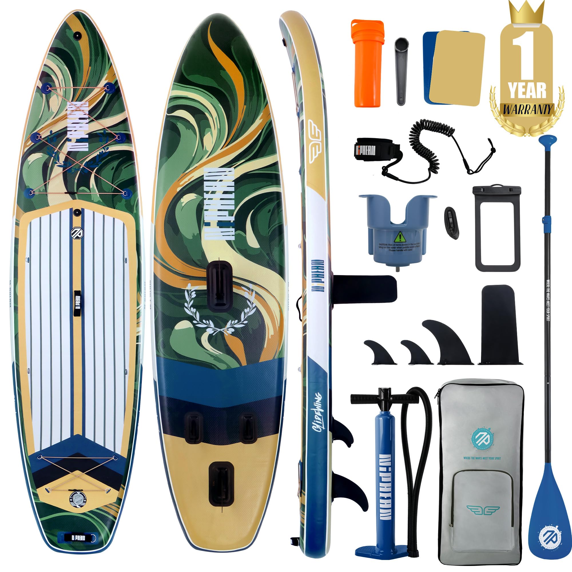 **Inflatable Stand Up Paddle Board (11') - Lightweight & Stable SUP with Balanced Wing Design | Durable Paddle Board for Adults & Youth | Perfect for Lakes, Rivers & Ocean Adventures**