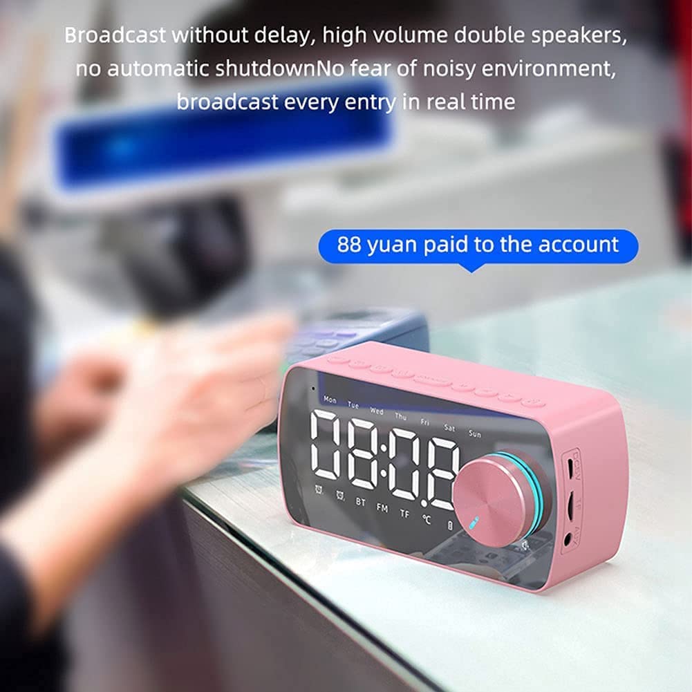Bakemoro Digital Alarm Clock with Bluetooth Speaker, FM Radio, Dual Alarm, LED Display, Thermometer, TF Card Support & Sleep Timer - Perfect for Bedroom, Office, Travel & Home Decor