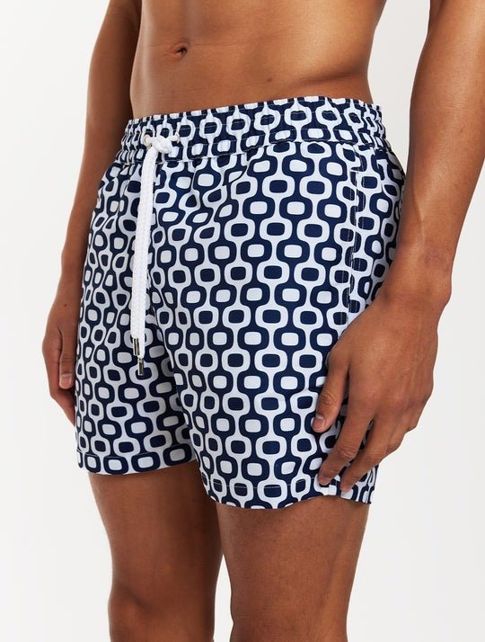 FRESCOBOL CARIOCA Ipanema Sport Swim Shorts for Men - Quick Dry, Comfortable Beach Swimwear - Navy Blue | Perfect for Swimming, Surfing & Beach Vacations