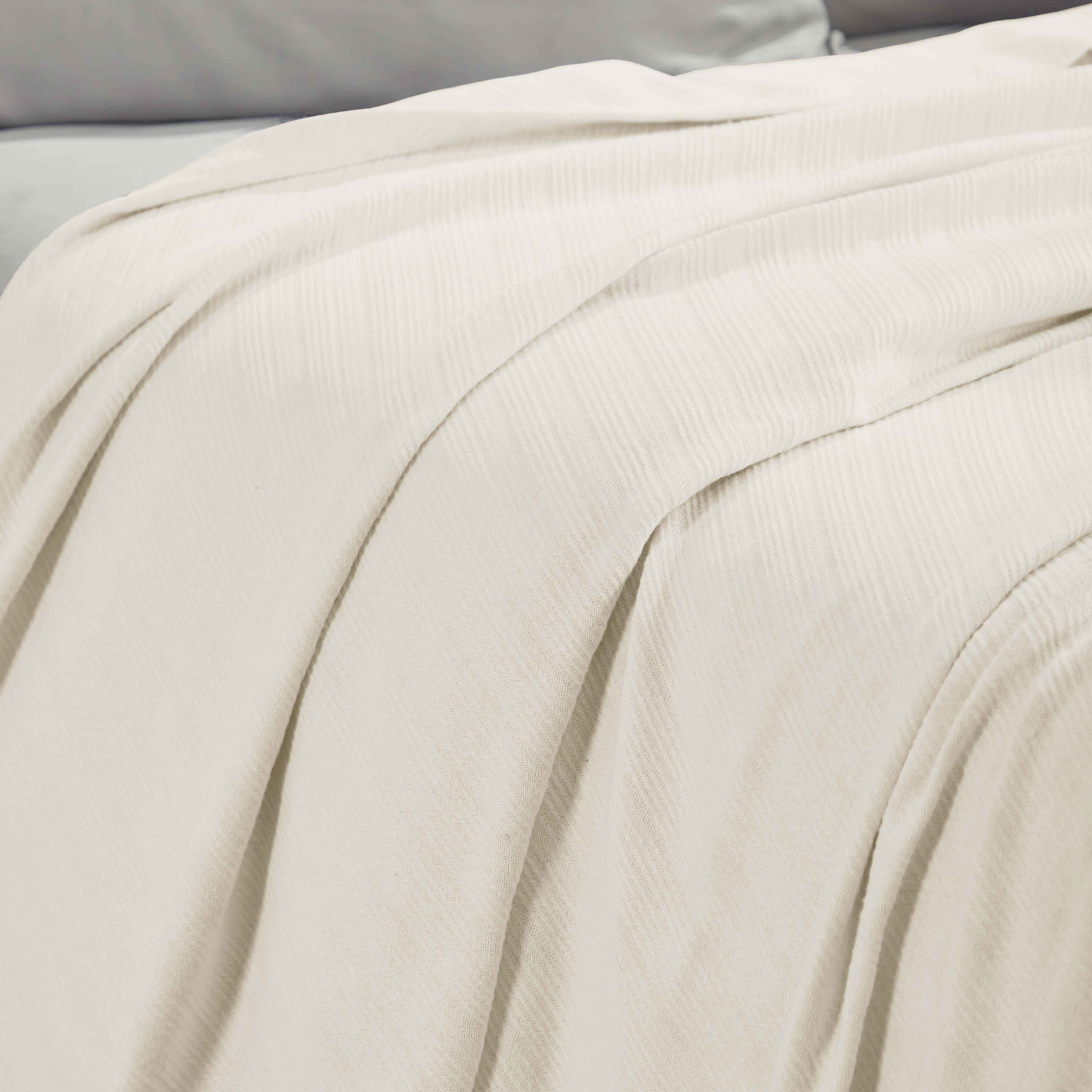 Soft Milan Cotton Textured Striped Lightweight Woven Blanket - Perfect for Sofa, Bed & Outdoor Picnics - Breathable & Cozy Throw