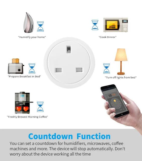 Smart WiFi Plug UK - 16A/20A Heavy Duty Socket with Remote Control & Timer - Perfect for Home Automation, Smart Lighting & Energy Saving