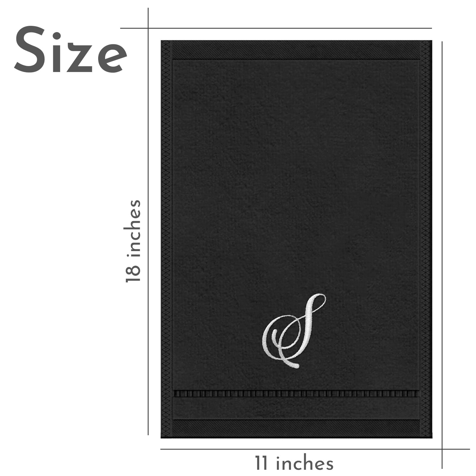Personalized Monogram Hand Towels Set - 100% Cotton Embroidered Bathroom Towels 11