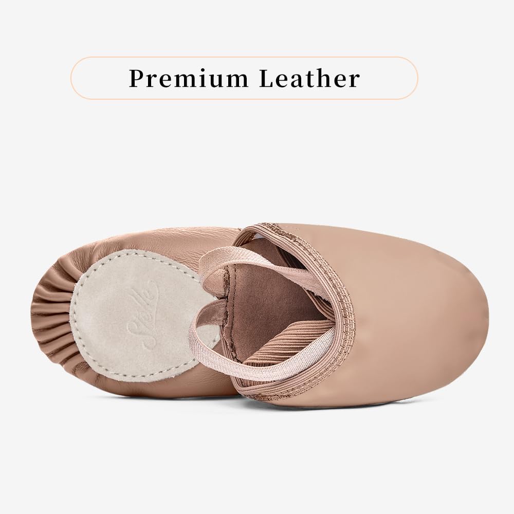 Stelle Leather Half Soles Dance Shoes for Women - Lyrical Pirouette Turners for Ballet, Contemporary & Jazz (Girls/Boys/Men/Adults) - Perfect for Dance Classes, Performances & Practice