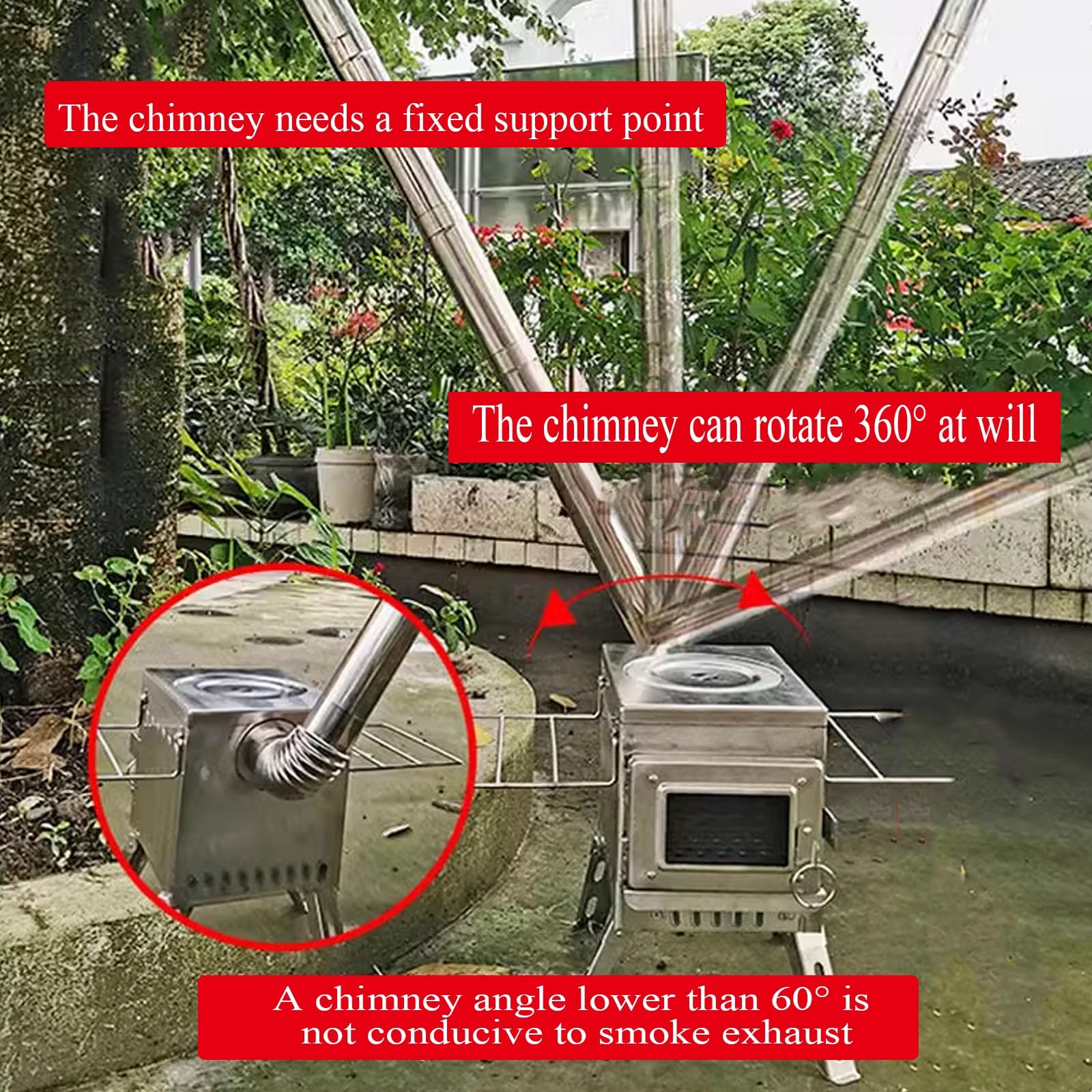 Portable Wood Burning Stove for Camping & Indoor Use - Foldable Legs, Compact Design for Tent Heating & Outdoor Cooking | Perfect for Backpacking, Emergency Preparedness & RV Trips