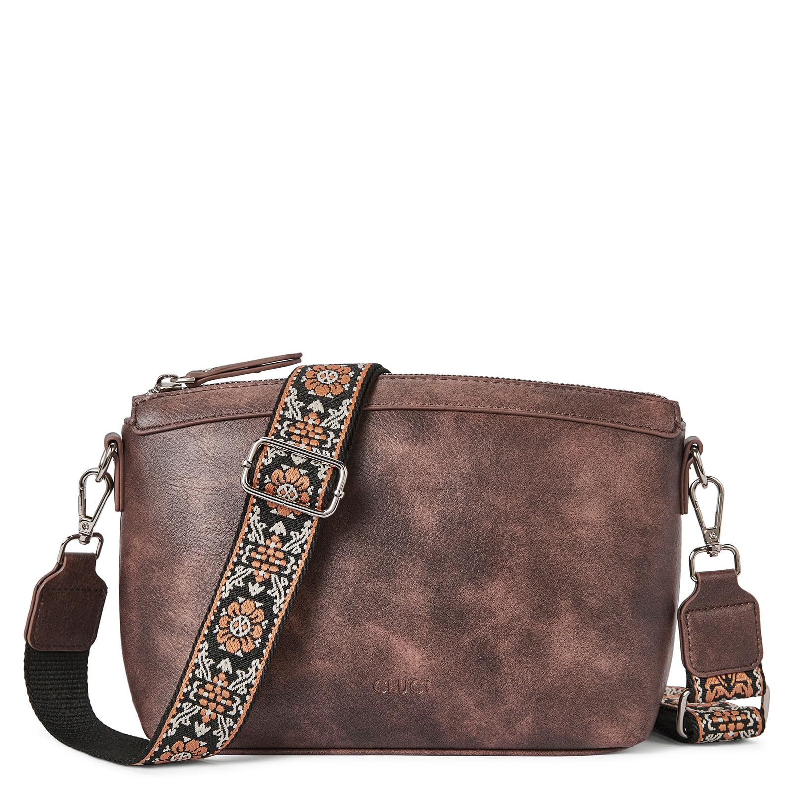 CLUCI Vegan Leather Crossbody Bags for Women - Adjustable Wide Strap Shoulder Handbag Purse | Perfect for Work, Travel & Everyday Use