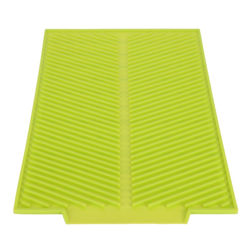 Universal Silicone Drain Mat - Non-Slip, Heat Resistant Dish Drying Rack Pad | Roll-Up Design for Easy Storage | Perfect for Kitchen Sink, Countertop & Dish Drying (Green)