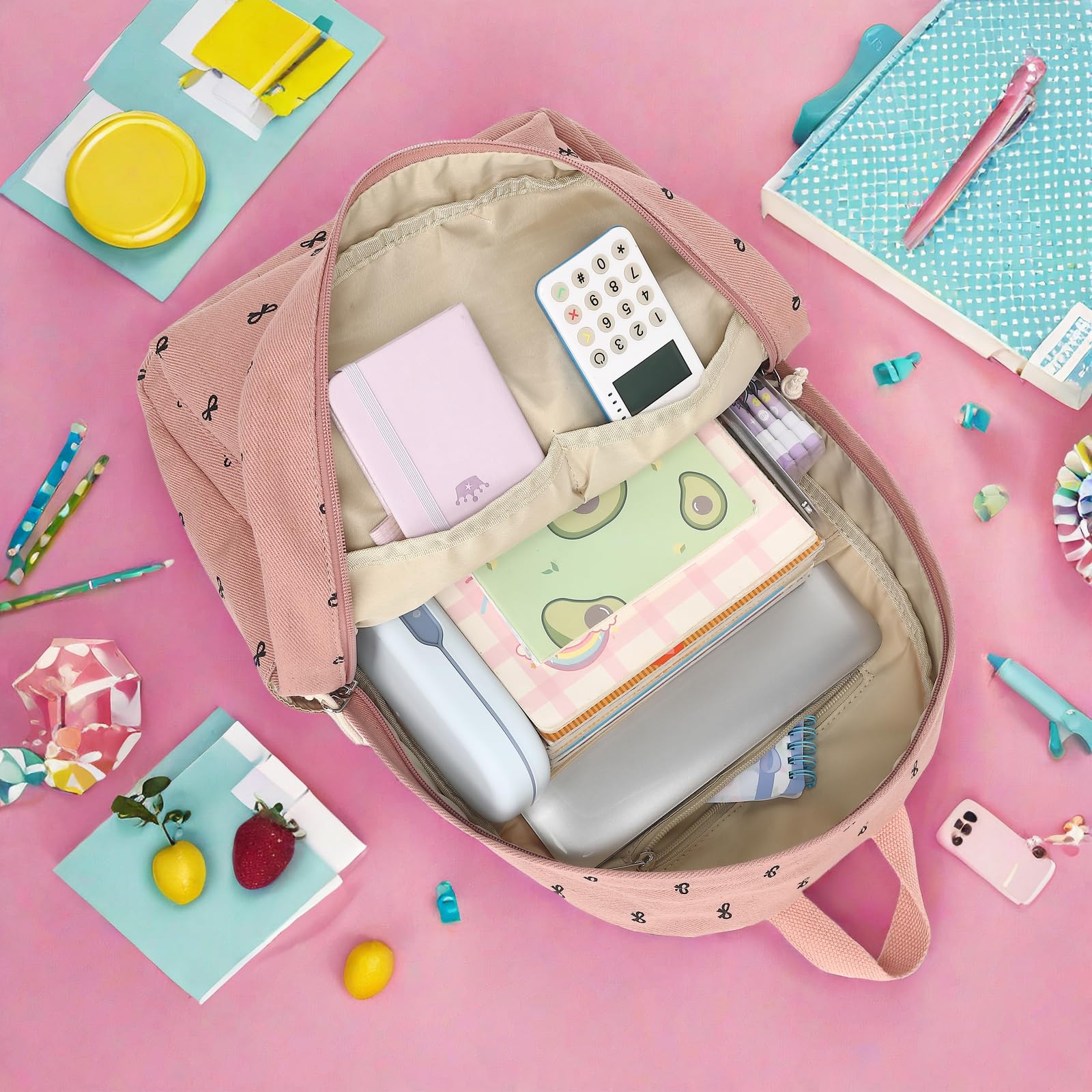 CAMTOP Girls Backpack with Lunch Box Set - Durable School Bookbag for Kids, Lightweight & Water-Resistant - Perfect for School, Travel, and Outdoor Activities