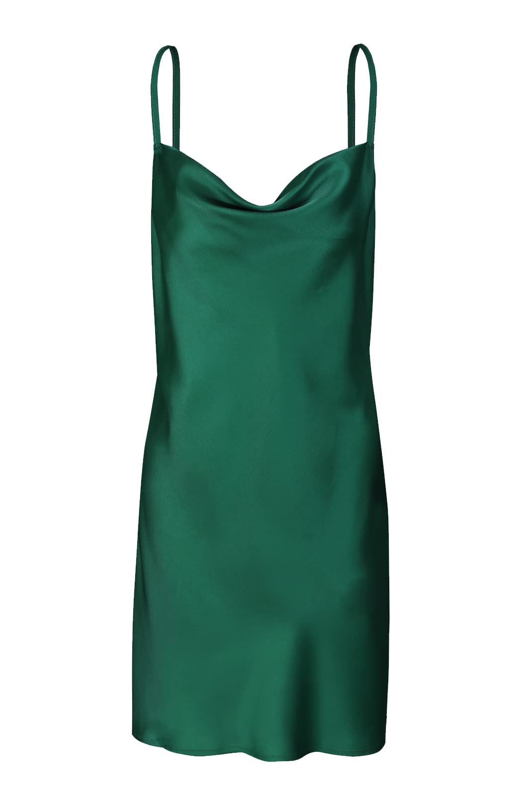 Elegant Women's Satin Slip Dress with Cowl Neck & Spaghetti Straps - Perfect for Cocktail Parties, Beach Vacations & Evening Events