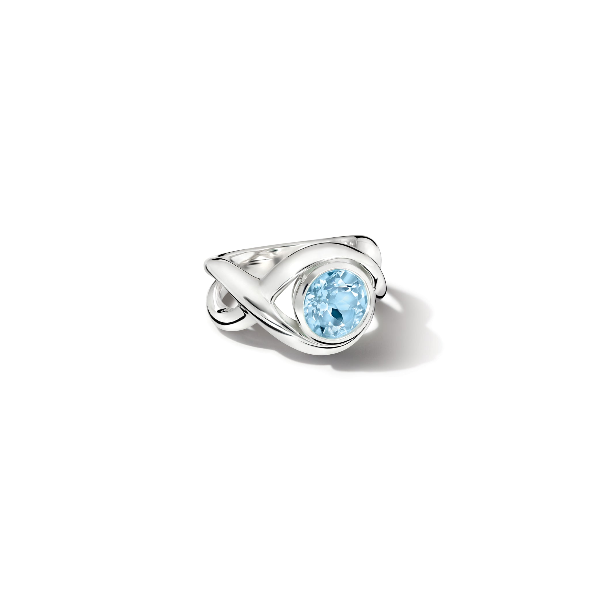 Severine Medium Silver Ring with Blue Topaz – Elegant Jewelry for Women, Perfect for Weddings, Parties & Everyday Wear
