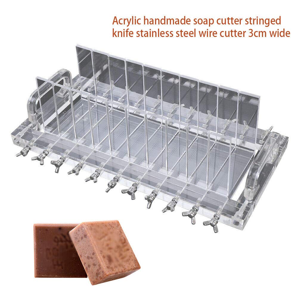 Premium Stainless Steel Wire Soap Cutter - Acrylic Handmade Soap Loaf Cutting Tool with Transparent Mold for DIY Soap Making | Perfect for Crafting, Gifts & Home Use