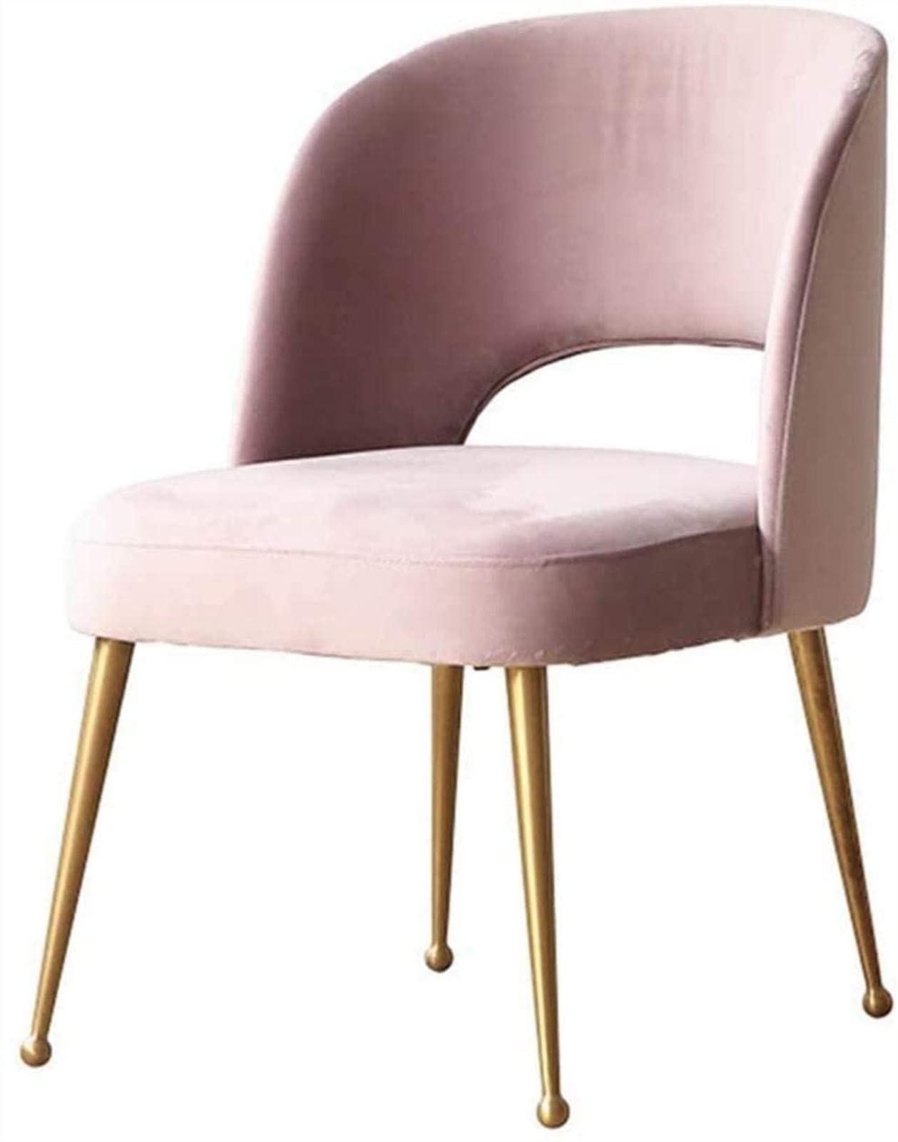 Ergonomic Office Chair with Metal Legs & Solid Wood Frame - Pink Adjustable Swivel Chair for Home, Living Room, Kitchen & Makeup Station - Comfortable Backrest & Armrests for Work, Study & Relaxation