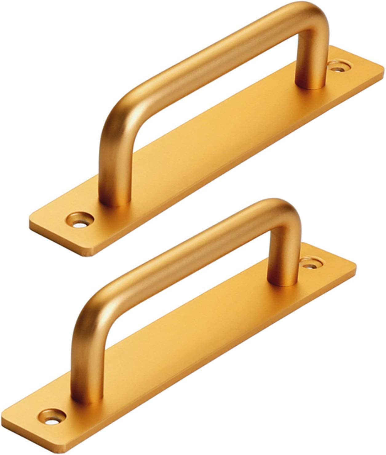 2-Pack Golden Aluminum Alloy Sliding Barn Door Handles - Durable Cabinet & Drawer Knobs for Wardrobe, Cupboard, Bathroom (Indoor & Outdoor Use) - Perfect for Farmhouse, Rustic & Modern Home Decor