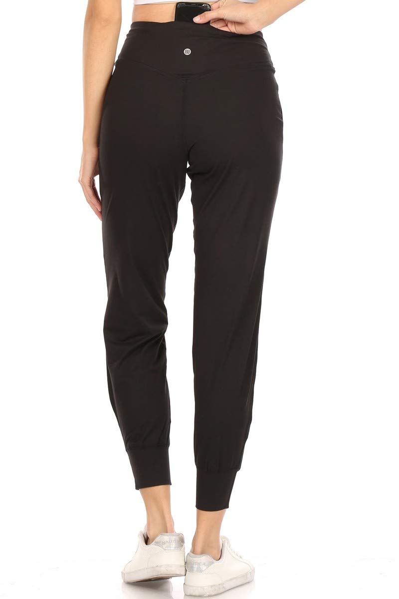 Leggings Depot Women's Printed & Solid High-Waisted Yoga Pants - Soft Stretchy Workout Joggers with Cuffed Ankles for Running, Gym & Lounge Wear