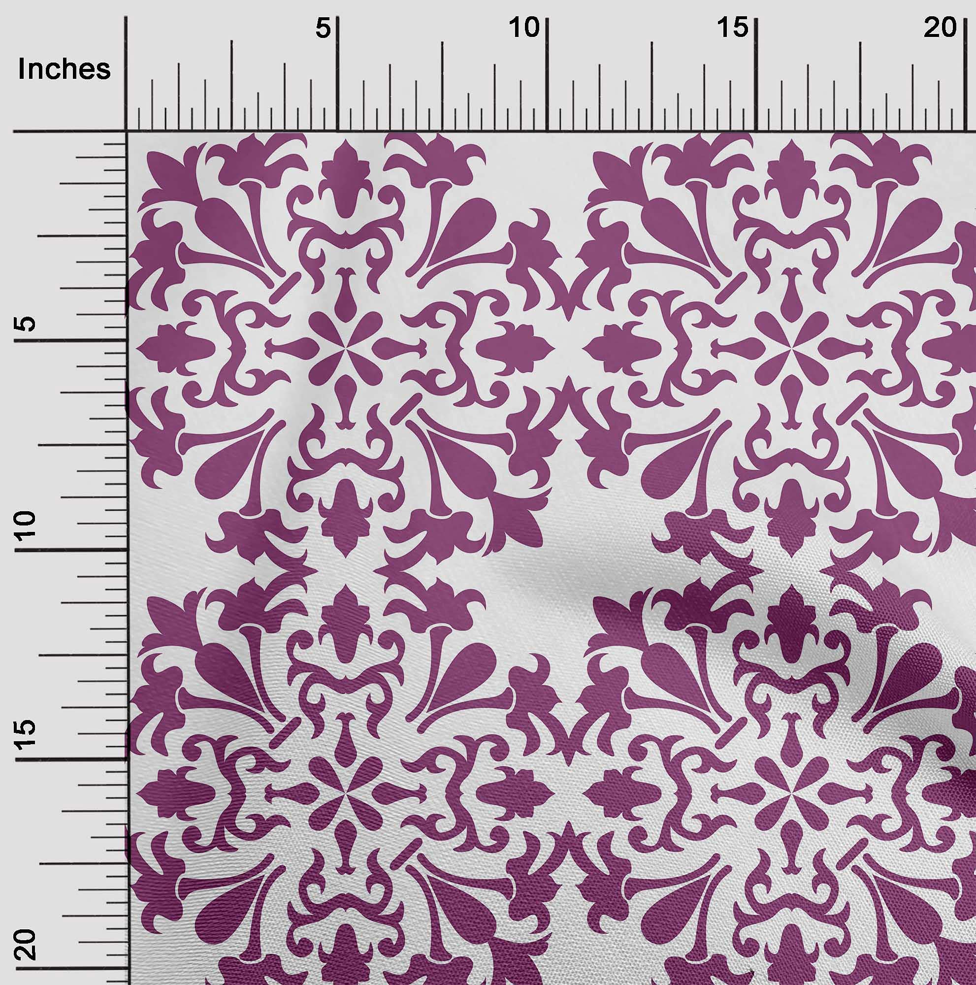 Premium 100% Cotton Jersey Fabric - Purple Asian Mosaic Print, 58