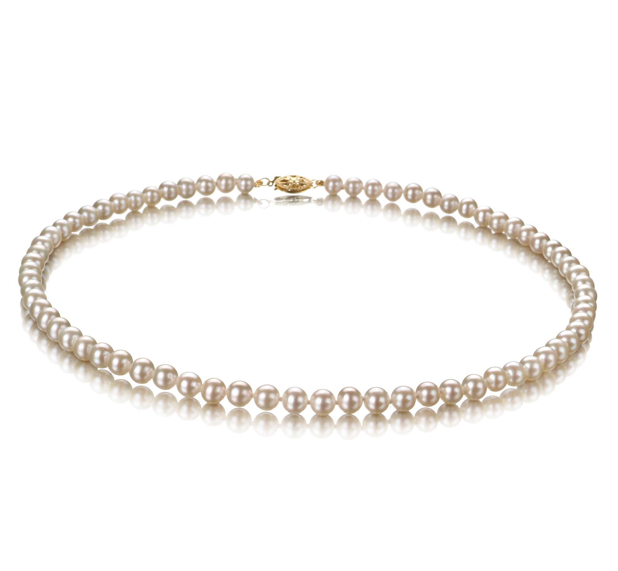 5-5.5mm AA Quality White Freshwater Cultured Pearl Necklace for Women - Gold Filled Jewelry for Weddings, Parties & Special Occasions