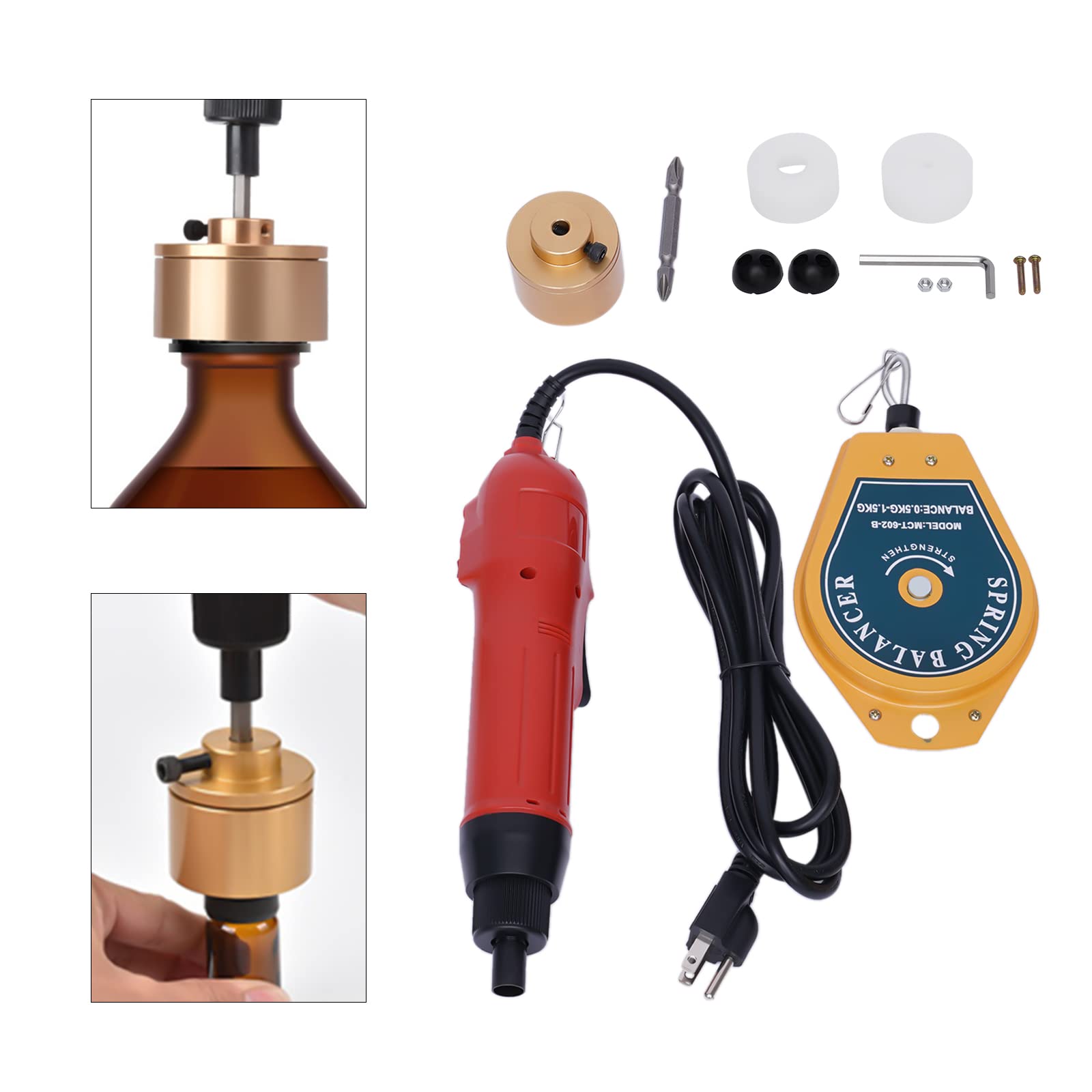 Electric Bottle Capping Machine - Handheld Bottle Capper & Sealer for 10-50mm Round Plastic Caps (Red) | Perfect for Home Brewing, DIY Projects & Small Business Packaging