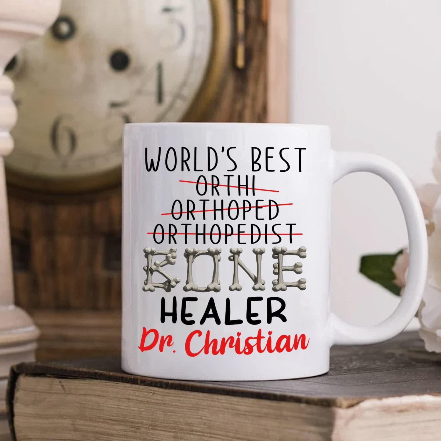 Personalized Orthopedic Surgeon Coffee Mug - Custom Name Bone Doctor Gift - 11oz & 15oz Travel Cup for Surgeons - Perfect for Hospital Shifts, Office Use & Medical Appreciation Gifts