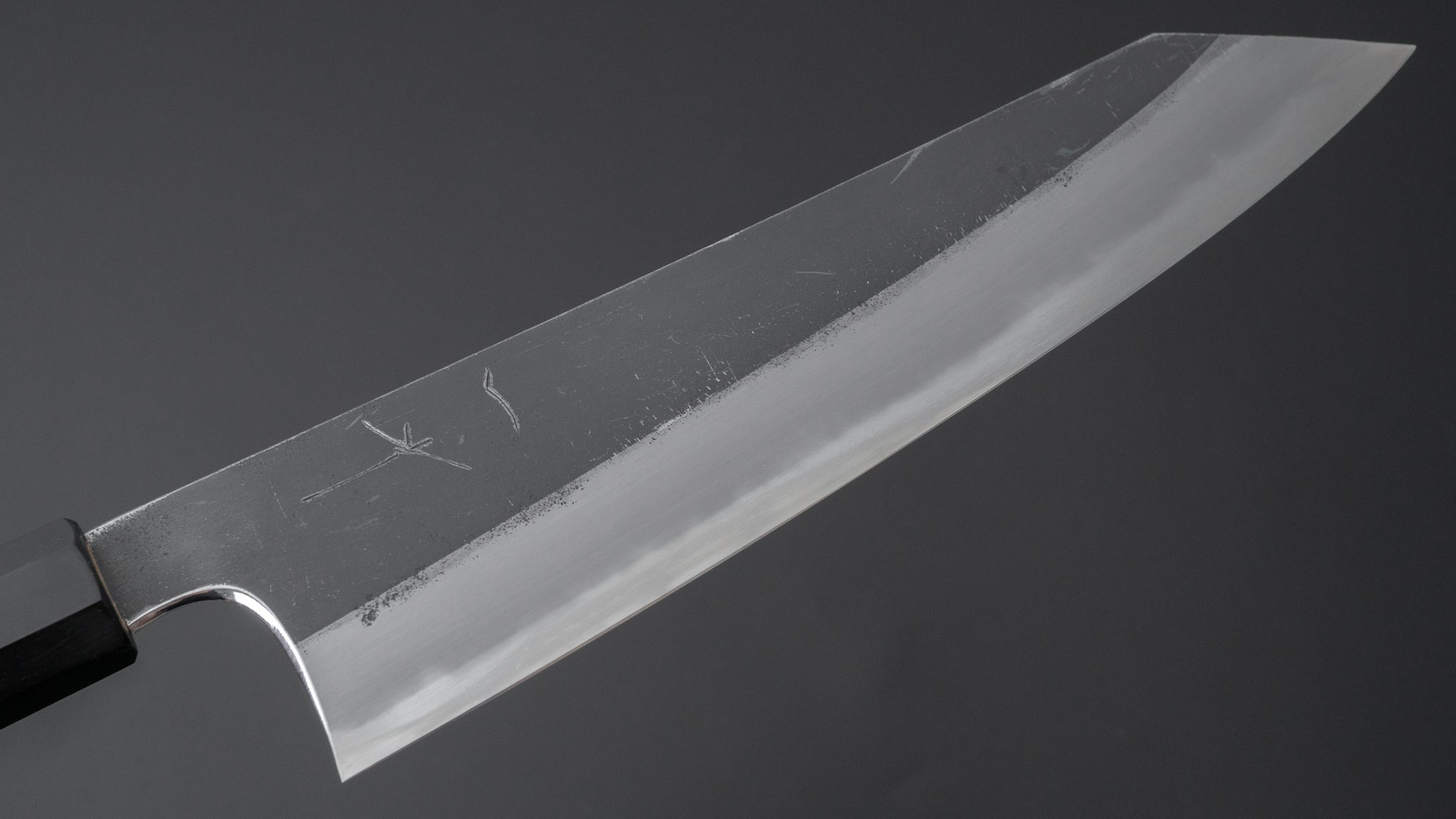 Hitohira Togashi Blue #2 Kiritsuke Gyuto Japanese Chef Knife 240mm - High Carbon Steel Blade with Kurouchi Finish & Burnt Yakusugi Handle - Perfect for Sushi, Sashimi, and Precision Vegetable Cutting