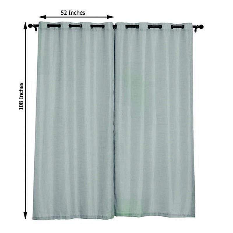 2 Pack 52x108 Inch Faux Linen Curtain Panels with Chrome Grommets - Blackout Window Drapes for Living Room, Bedroom & Home Decor