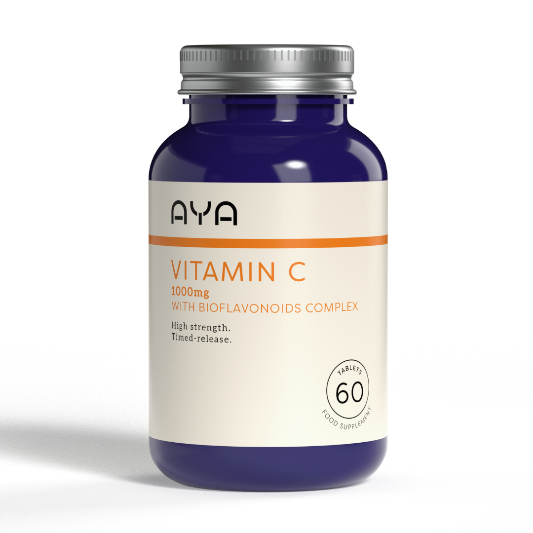 AYA Vitamin C 1000mg with Bioflavonoids Complex - 60 Tablets | Immune Support & Antioxidant Boost | Daily Supplement for Adults & Kids | Perfect for Cold Season & Wellness Routine