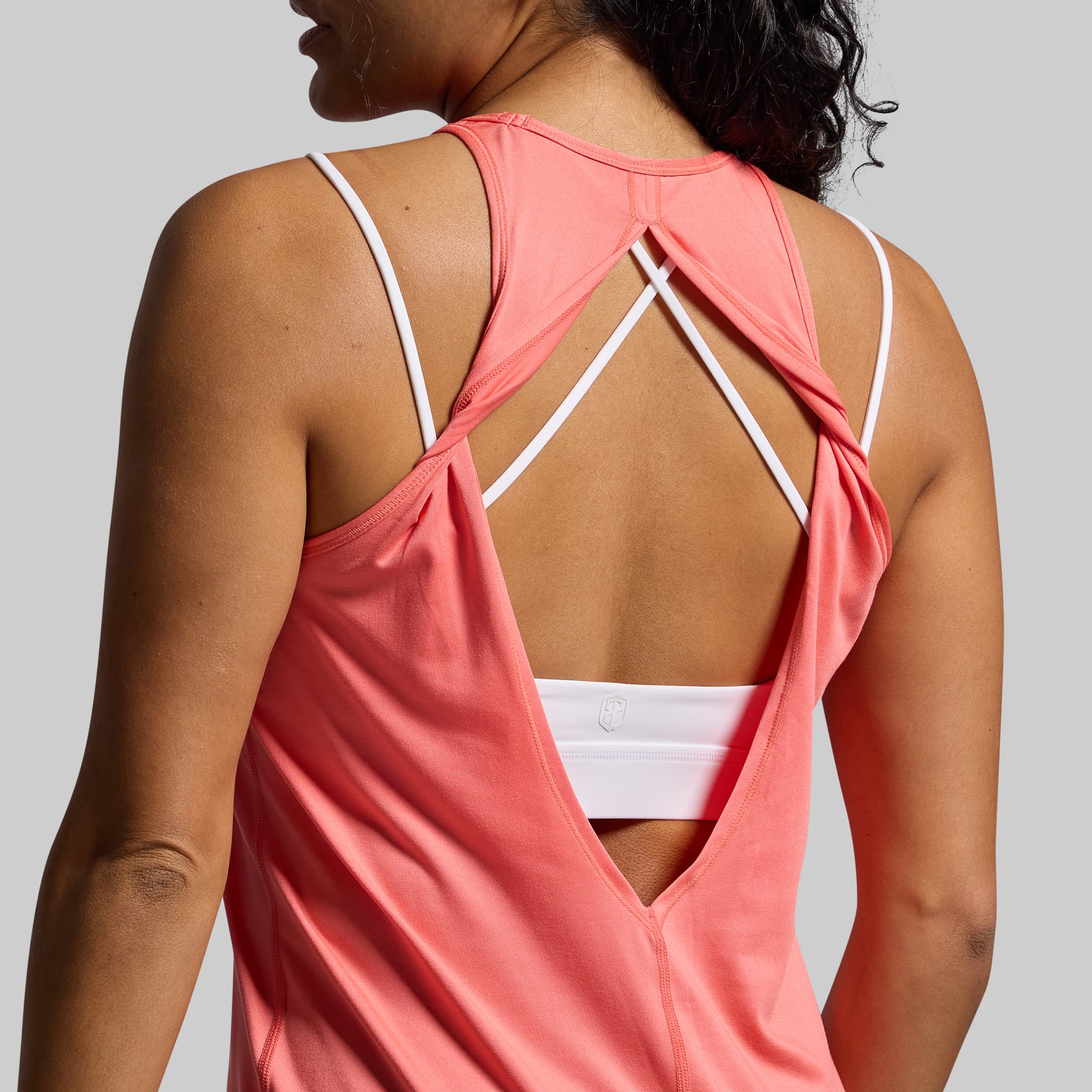 Edge Tank Top for Women - Hot Peach Color, Soft Breathable Fabric, Casual & Workout Wear - Perfect for Gym, Yoga, and Everyday Outfits