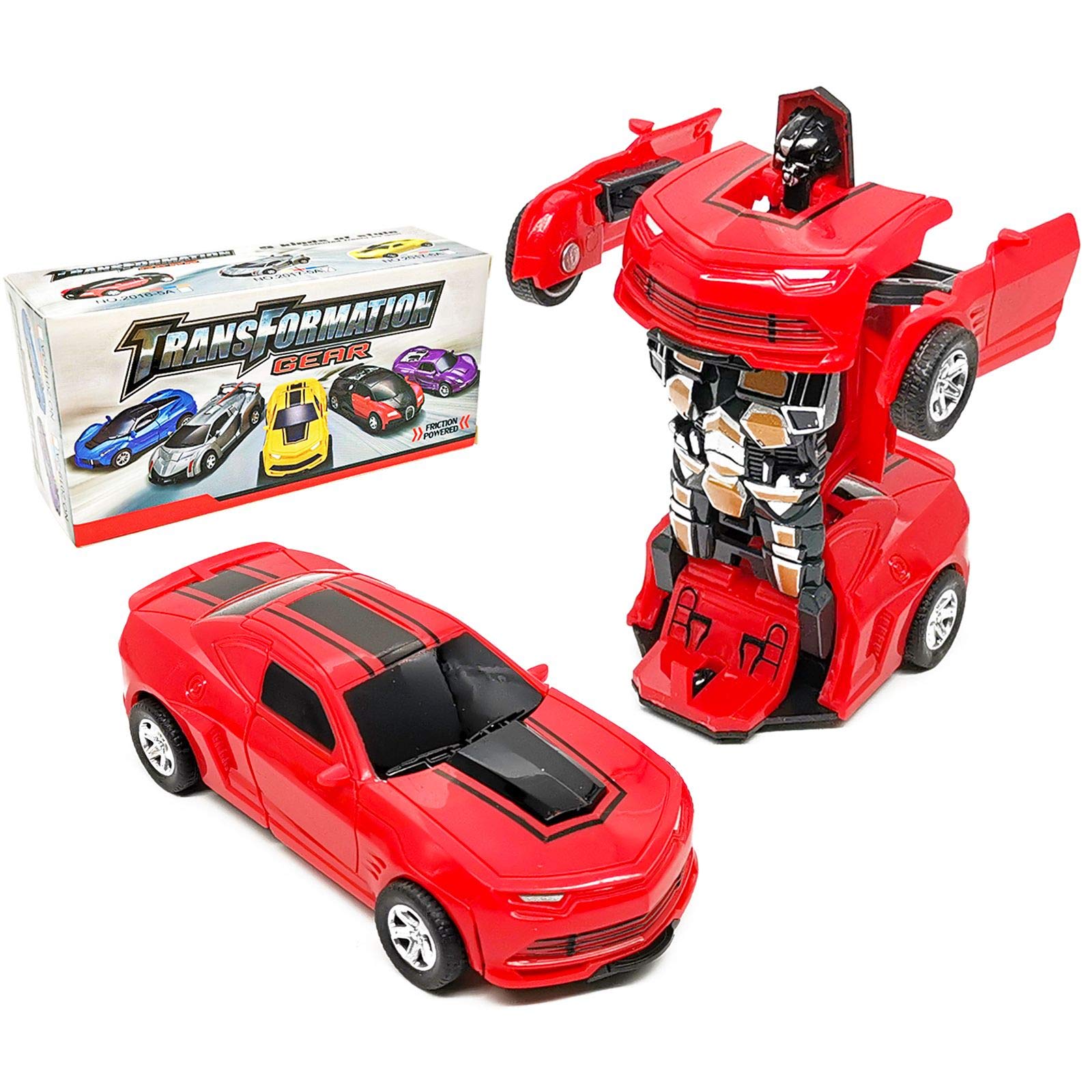Best Transforming Toy Cars for 3-6 Year Old Kids - Inertia Powered Truck & Vehicle Playset - Perfect Christmas Gift for Boys & Girls - Fun Indoor & Outdoor Playtime Activities