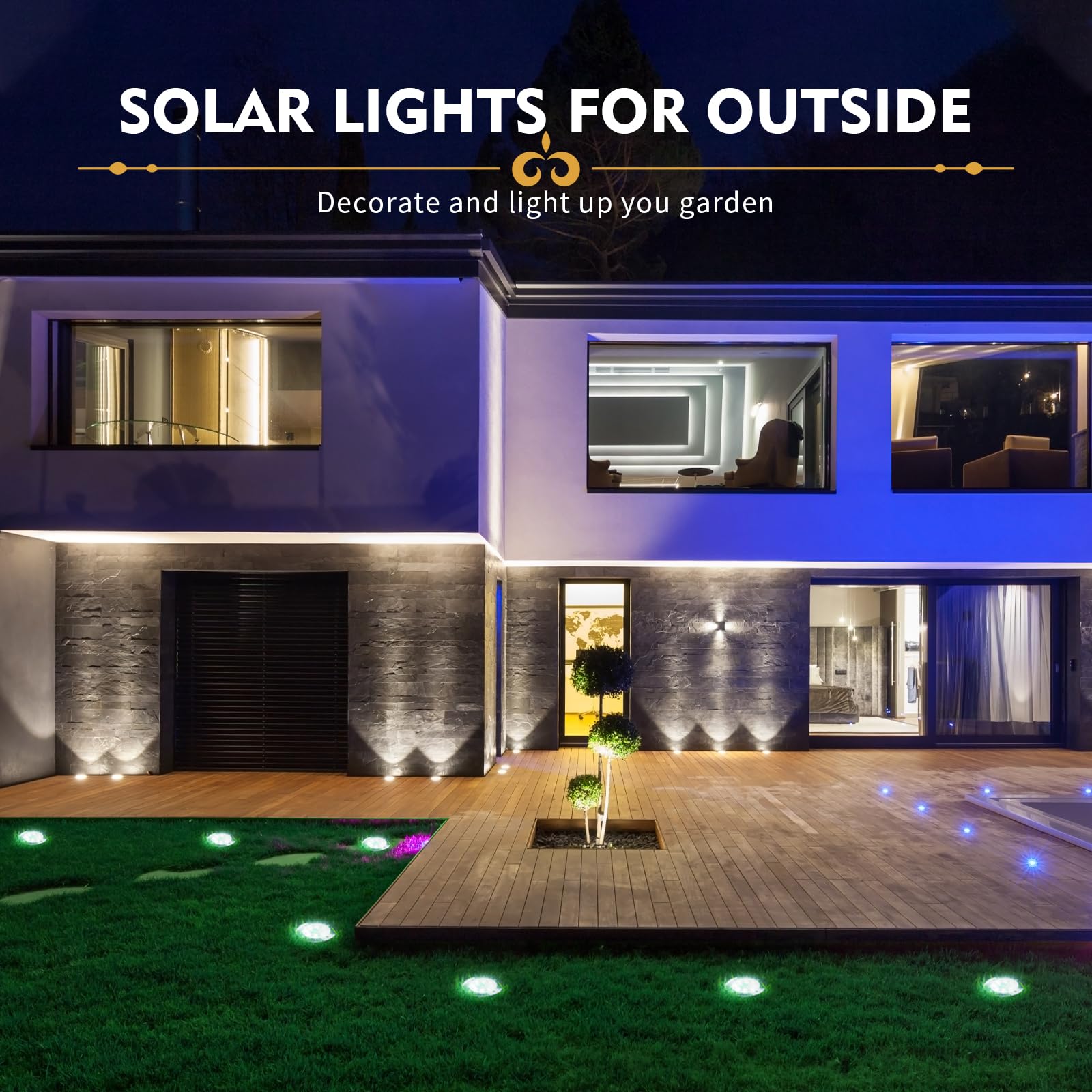 12 Pack Solar Outdoor Lights - Waterproof Solar Garden Lights for Pathway, Lawn, Yard, Deck & Driveway | Landscape Lighting for Patio & Walkway | Perfect for Outdoor Decor, Backyard & Garden Lighting