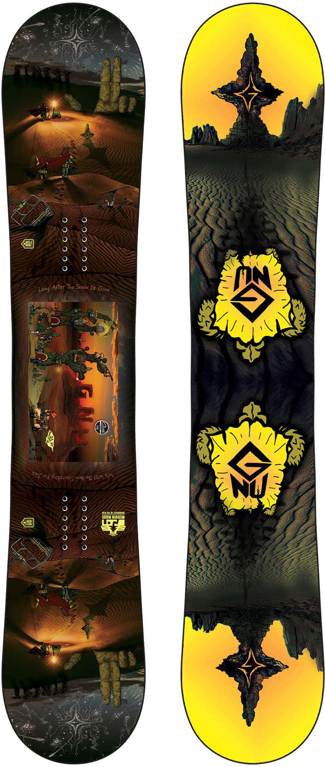 Gnu Finest Men's Snowboard - High Performance All-Mountain Snowboard for Men | Perfect for Freestyle, Powder & Backcountry Riding
