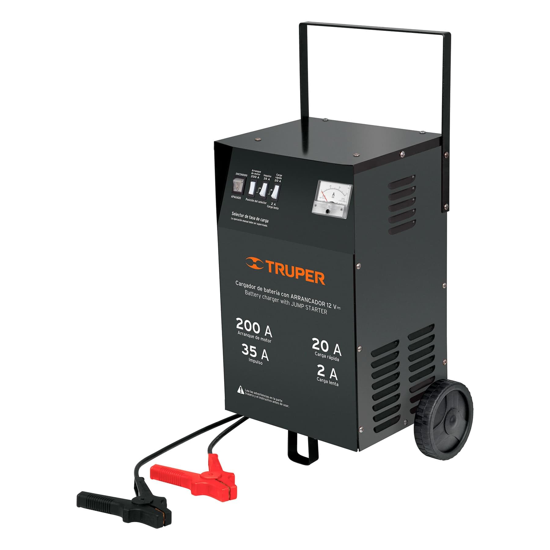 TRUPER CARBA-200 12V 200 Amp Automatic Car Battery Charger - Fast Charging for Cars, Trucks, SUVs & Marine Batteries - Perfect for Home Garage, Roadside Emergencies & Winter Maintenance