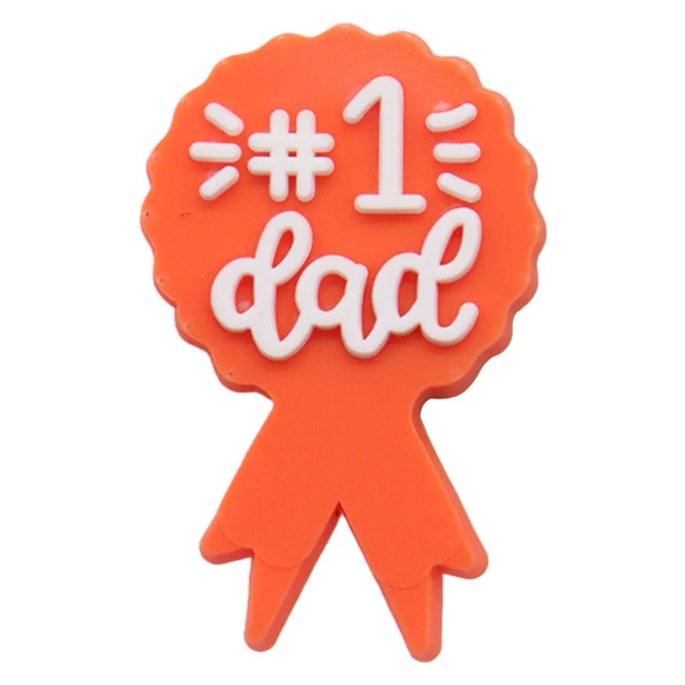 1Pcs I Love Papa Slippers PVC Shoe Button Charms - Best Dad Clog Accessories for DIY, Man Phone Case - Perfect Father's Day Gift for Dad, Husband, Grandfather - Home, Office & Casual Wear