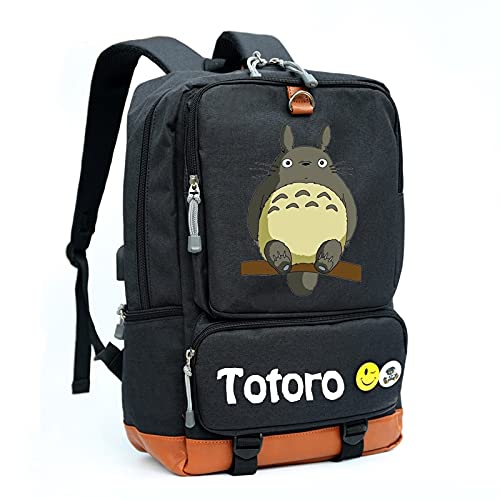 2021 Unisex Oxford Backpack - Cute Cartoon Totoro Shoulder Bag for Travel, School & College - Large Durable Backpack for Teens & Adults - Perfect for Daily Commute, Weekend Trips & Anime Conventions