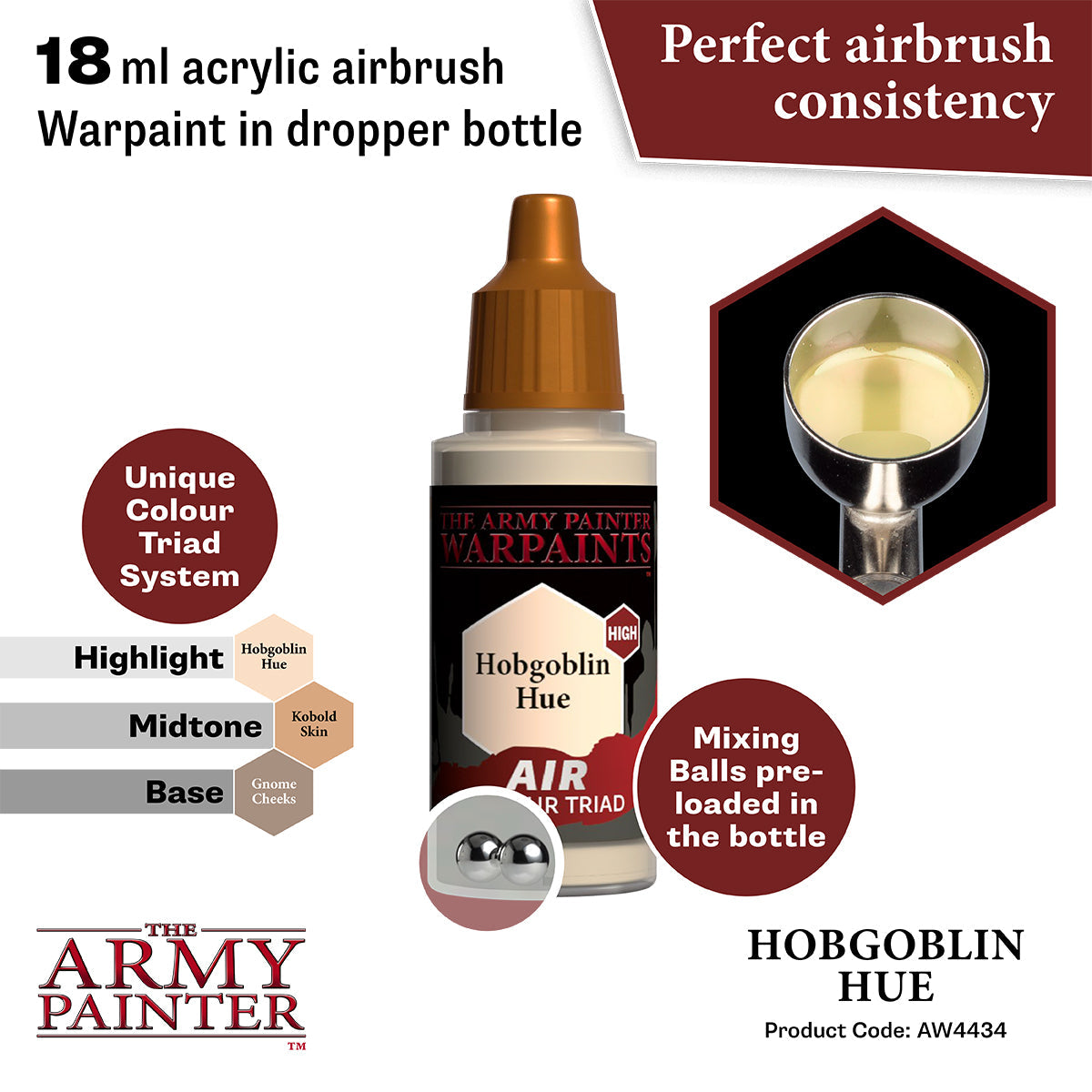 Warpaints Air: Hobgoblin Hue - Premium Miniature Paint for Tabletop Gaming & Warhammer Figures - Perfect for Fantasy Wargaming and Model Painting