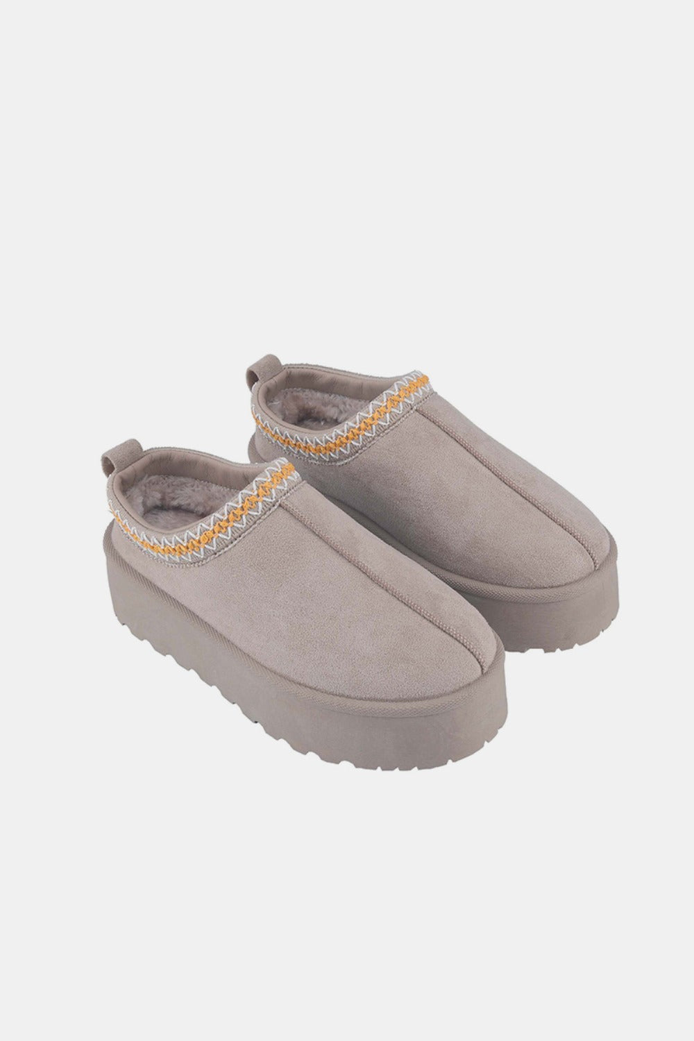 Women's Platform Embroidered Trim Slip-On Boots - Stylish Comfort for Casual Outings, Work & Date Nights