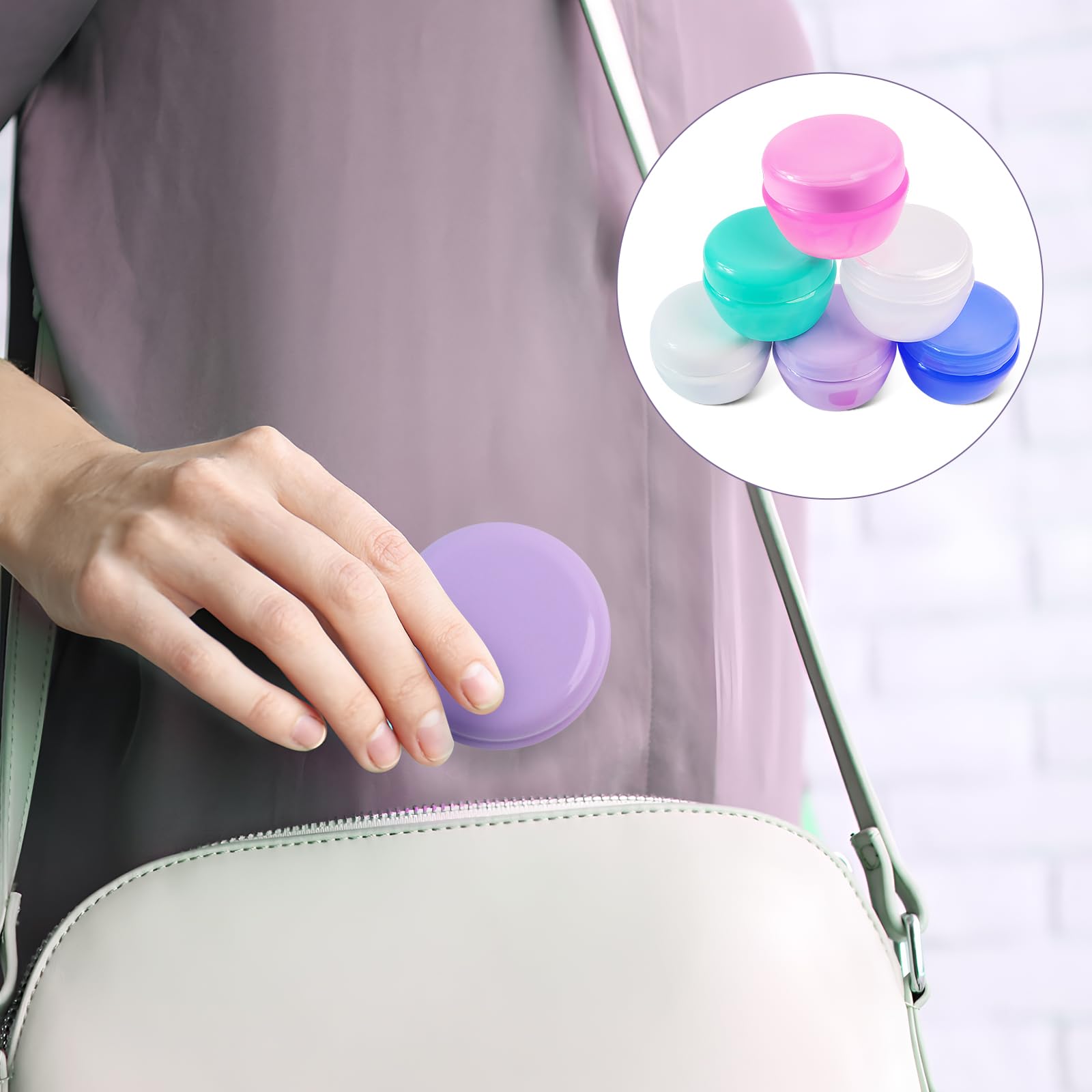 6 Pcs 20ml Small Travel Containers - Leak-Proof Mini Toiletry Bottles for Shampoo, Lotion, Cream & Essential Oils | TSA Approved Compact Containers with 2 Mini Spoons | Perfect for Air Travel, Camping & Gym