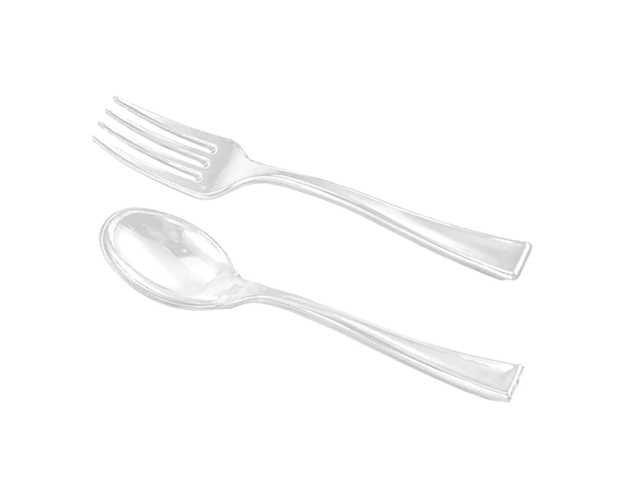 Premium Clear Plastic Dessert Cutlery Set - 960 Disposable Mini Spoons & 960 Forks - Heavy Duty Bulk Flatware for Birthday Parties, Weddings, Catering & Special Events - Perfect for Dessert Tables, Buffets & Large Gatherings