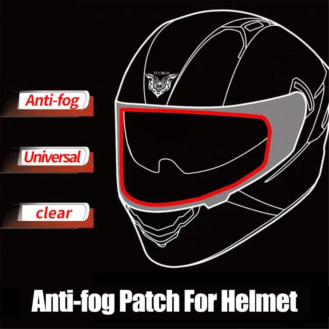 VCOROS Anti-Fog Visor Insert for HJ-31 Helmet Shield - Compatible with HJ-I10 & I70 Helmets - Clear Anti-Fog Film Protection - Perfect for Motorcycle Riding, Snow Sports & Safety Work in Cold Weather