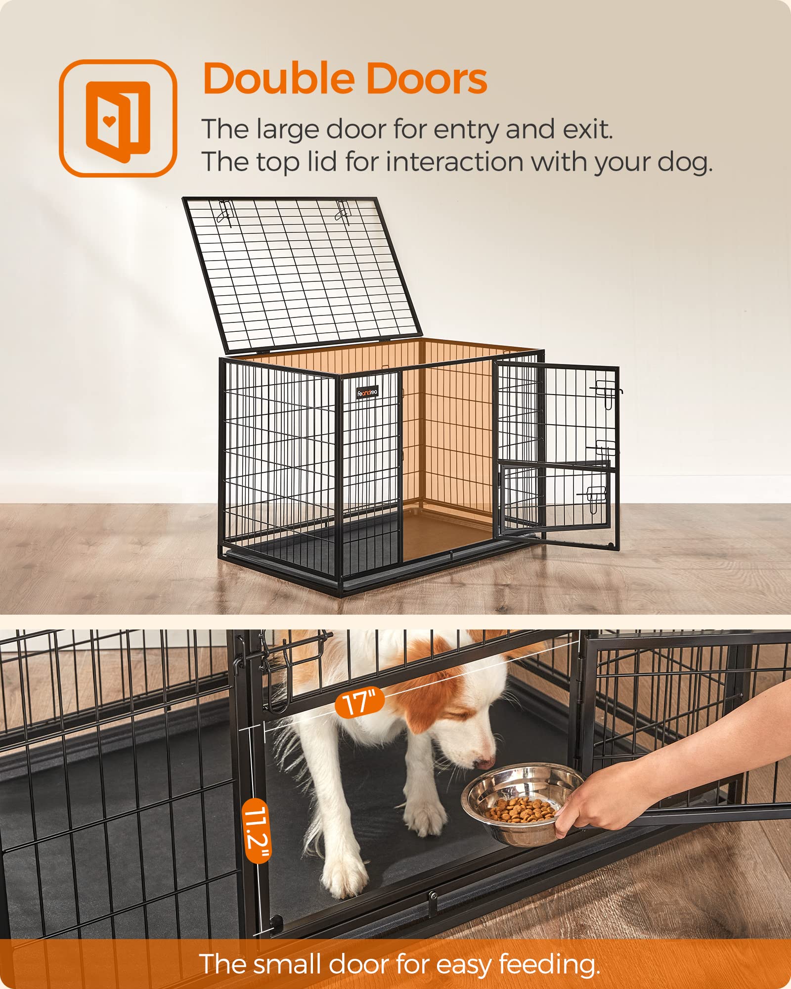 Feandrea Heavy-Duty Dog Crate - XL 42.1