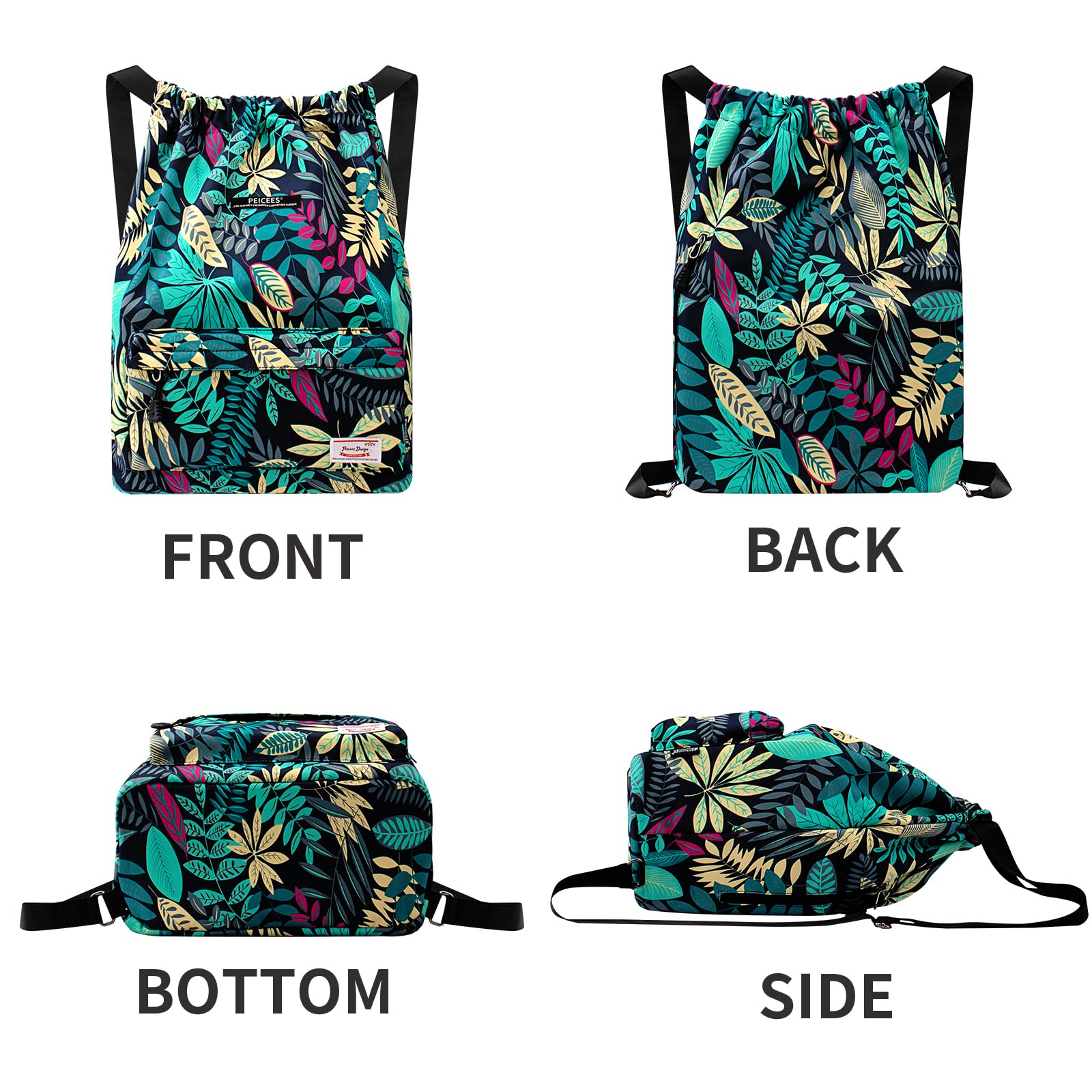 Waterproof Drawstring Sport Bag - Lightweight Sackpack Backpack for Men & Women - Perfect for Gym, Travel, Beach & Outdoor Activities