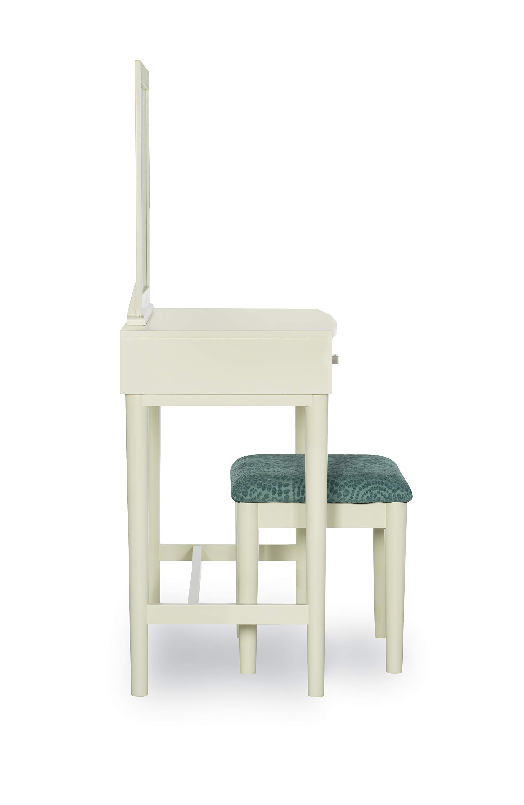 Linon Home Decor Wendi Cream Vanity Set with Mirror & Stool - Elegant Dressing Table for Bedroom, Bathroom, or Makeup Room