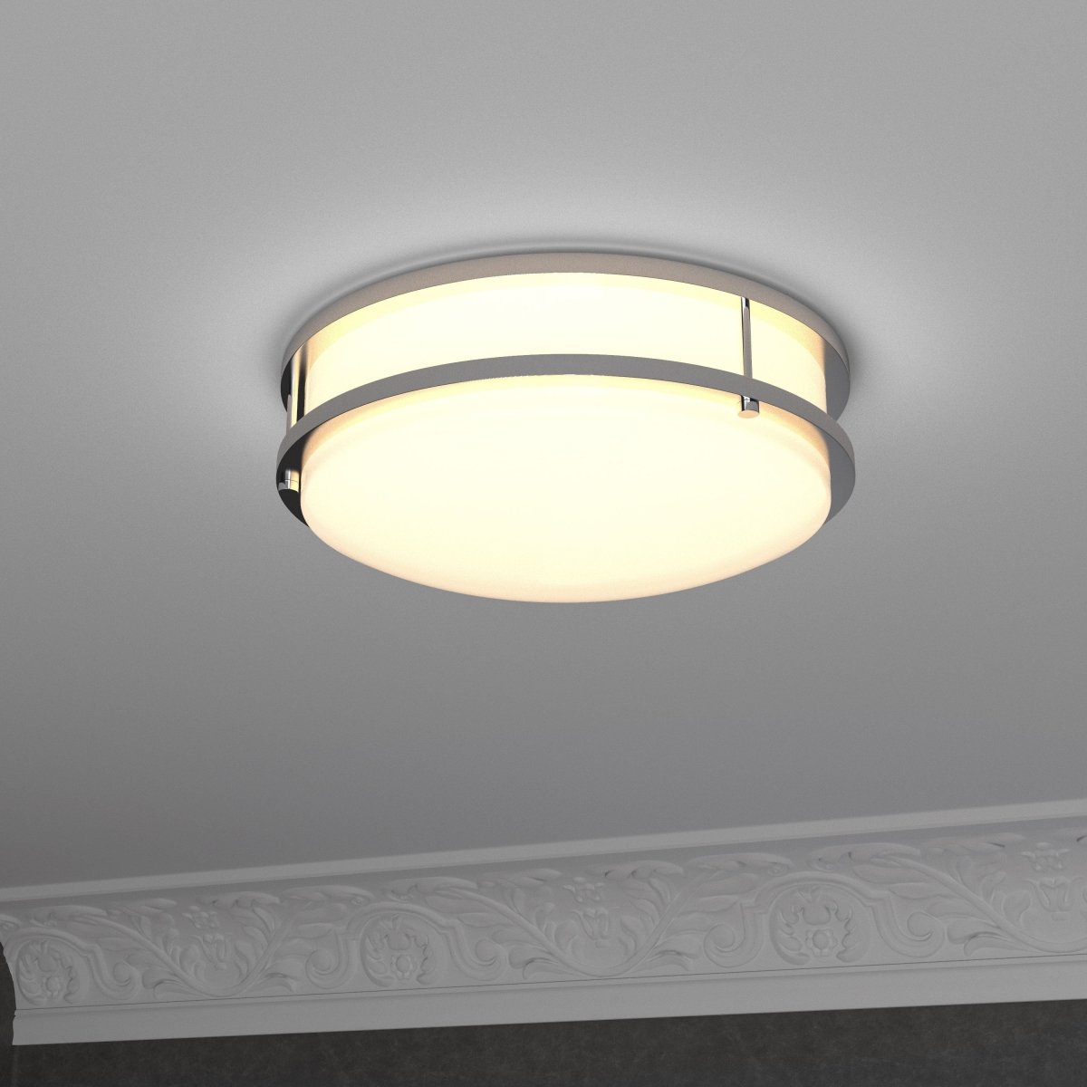 12 LED Flush Mount Ceiling Lights - 18W Double Ring Design, 1050 Lm Dimmable - Perfect for Bedroom, Kitchen, Hallway & Office Lighting
