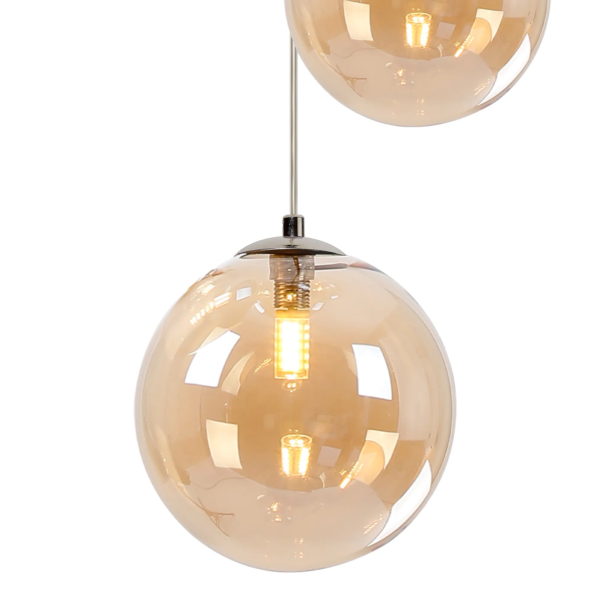 Austin 31cm Round Glass Pendant Light Fixture with 3 G9 Bulb Sockets - Perfect for Kitchen Island, Dining Room, and Modern Home Lighting