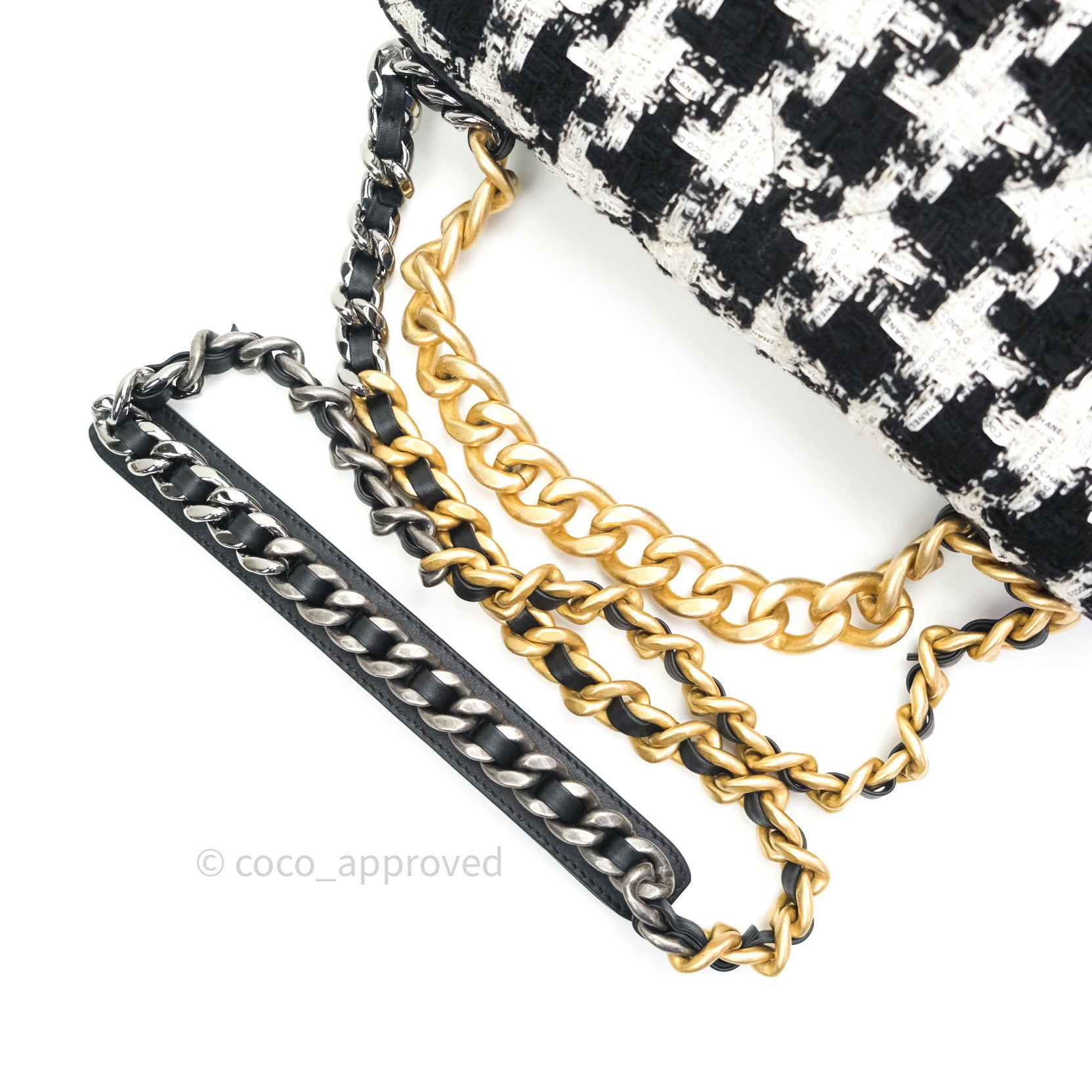 Chanel 19 Medium Flap Bag - White Tweed with Ribbon & Mixed Hardware - Luxury Designer Handbag for Women, Perfect for Parties, Weddings & Everyday Elegance