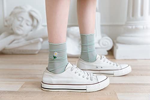 Benefeet Women's & Girls' Lace Sheer Mesh Slouch Socks - See Through Transparent Elegant Loose Tulle Decorated Socks for Casual Wear, Party Outfits & Fashion Accessories