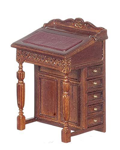 Miniature Davenport Desk for Dollhouse - Handcrafted Wooden Dollhouse Furniture - Perfect for Dollhouse Decor, Miniature Collectors & DIY Projects
