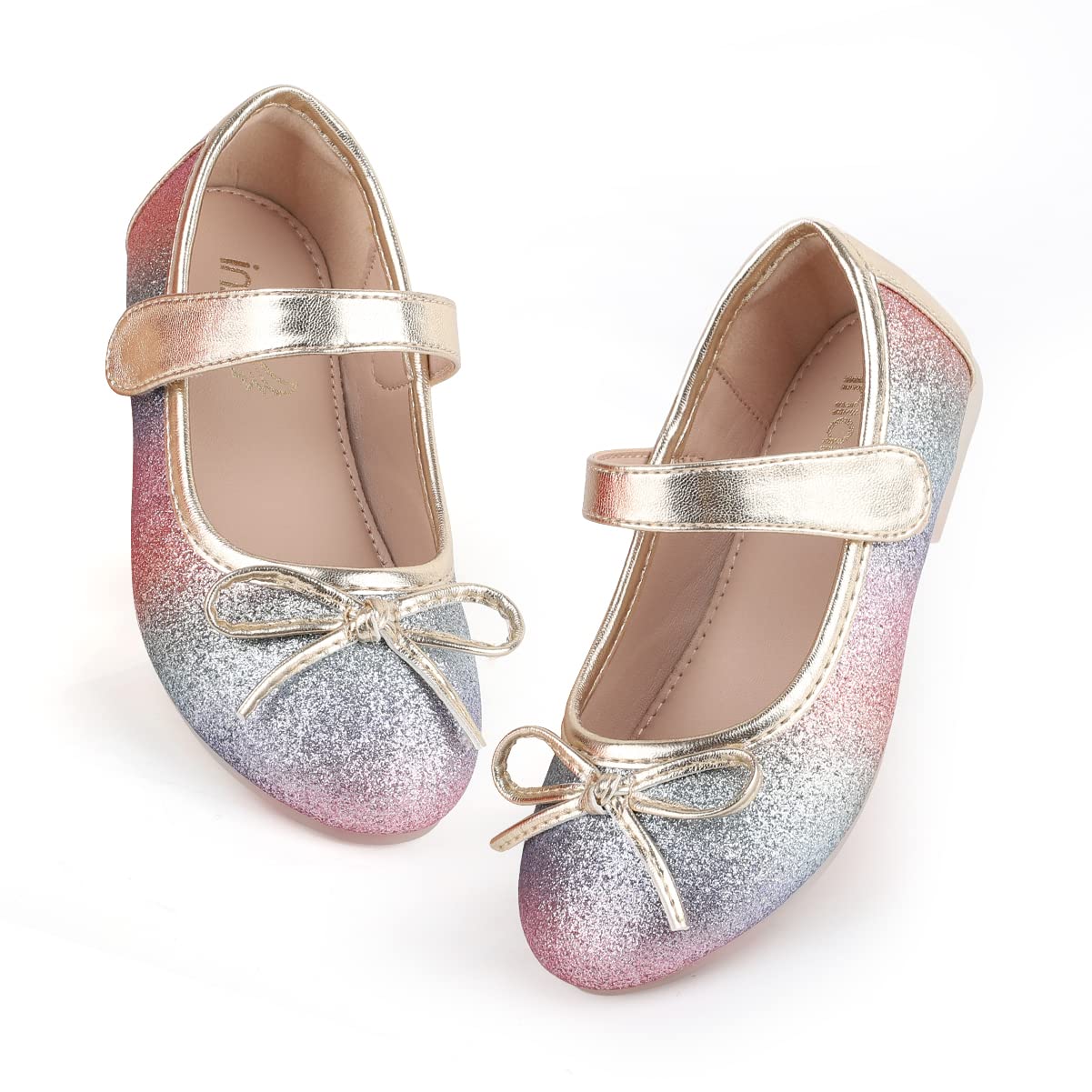 Girls Rainbow Mary Jane Flat Shoes - Toddler Dress Shoes for Birthday Party, School, Wedding | Cute & Comfortable Toddler Shoes for Everyday Wear & Special Occasions