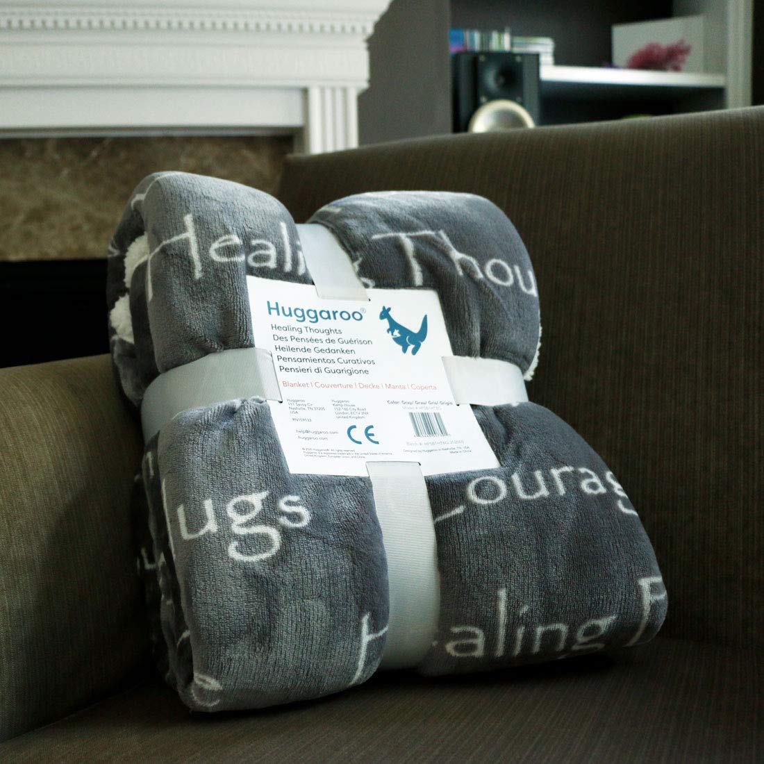 Healing Thoughts Soft Fleece Throw Blanket 60x50 Inch - Cozy Couch Blanket for Living Room, Bed, Sofa - Machine Washable Premium Blanket Gift for Christmas, Stocking Stuffer, Housewarming