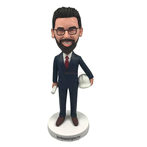 Custom Mechanical Engineer Bobble Head - Personalized Engineer Gift Clay Figurine for Birthday, Husband & Boyfriend | Perfect for Office Desk Decor, Engineer Appreciation Gifts & STEM Career Celebrations