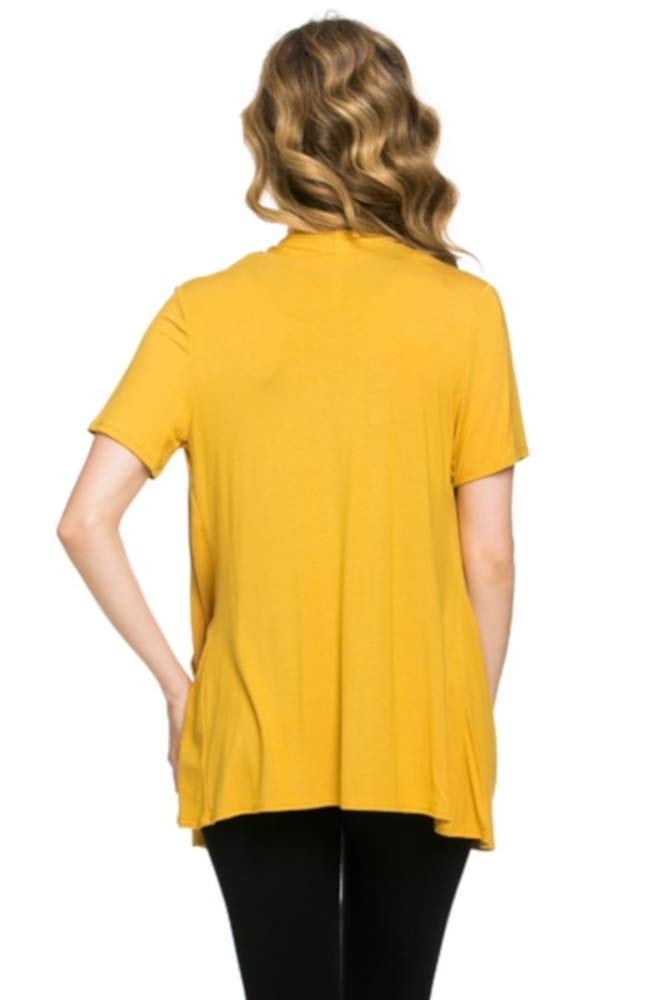 Simpli Soft Casual Drape Cardigan - Short Sleeve Open Front Lightweight Cover-Up - Made in USA - Perfect for Spring/Summer Layering, Beach Cover-Up & Office Wear